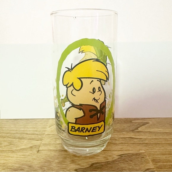 Collectible 1986 The Flintstone Kids Pizza Hut Glass Barney - Picture 3 of 7
